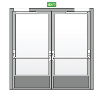 Řešení dvoukřídlých panikových dveří – pasivní křídlo ABLOY PE928