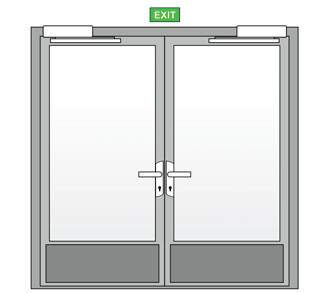 Řešení dvoukřídlých panikových dveří – pasivní křídlo ABLOY PE923