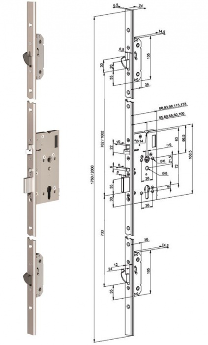 Samozamykací zámek elektromechanický EL566 El. Multi